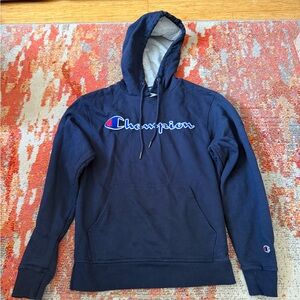 Vintage Champion Navy Blue Hoodie